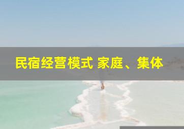 民宿经营模式 家庭、集体